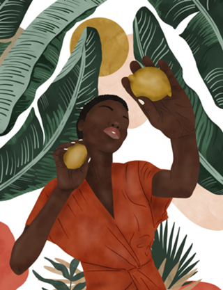 Woman with lemons