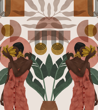 Woman with succulent bananas