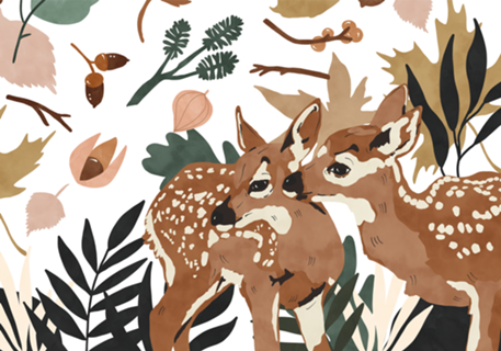 Deer cubs nature