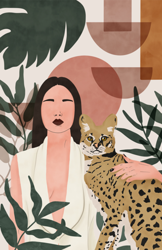 Wild cat woman