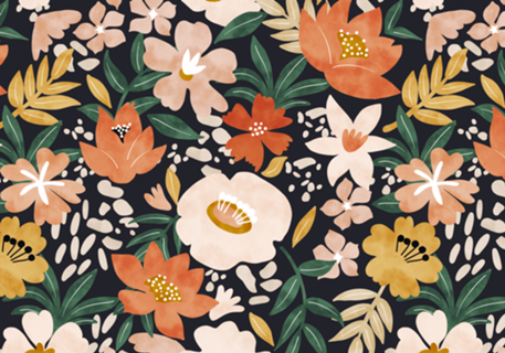 Modern meadow blooming