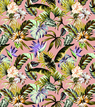 Retro vibrant jungle pattern