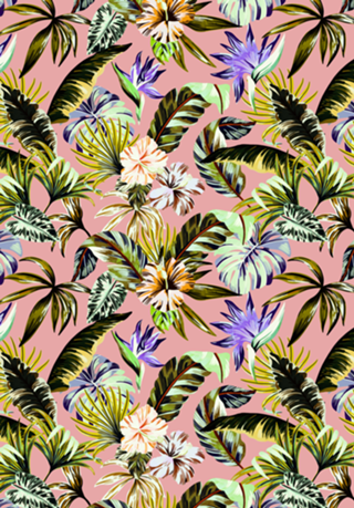Retro vibrant jungle pattern