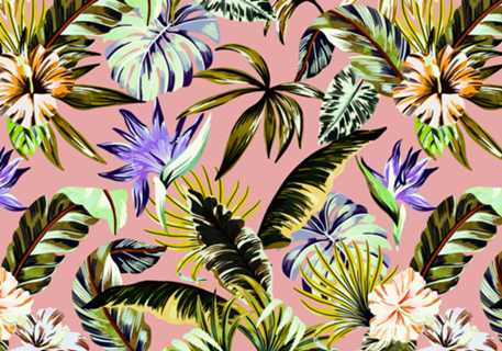 Retro vibrant jungle pattern