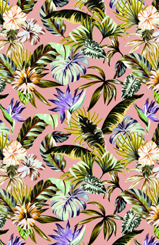 Retro vibrant jungle pattern