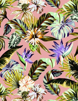 Retro vibrant jungle pattern
