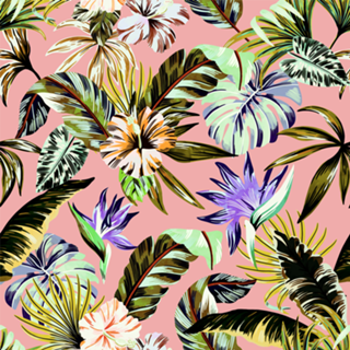 Retro vibrant jungle pattern