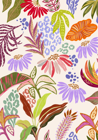 Abstract shapes tropical colorful B