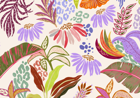 Abstract shapes tropical colorful B