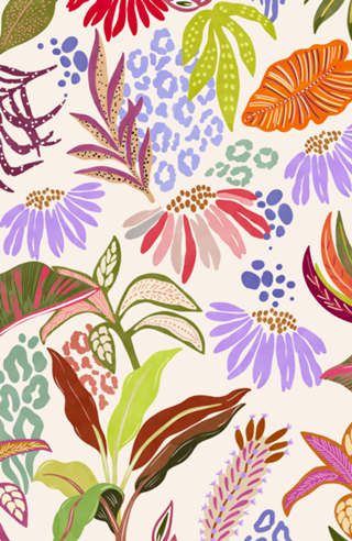 Abstract shapes tropical colorful B