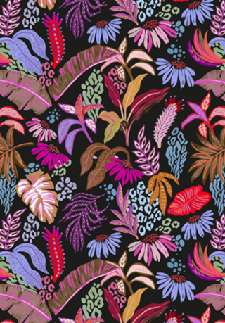 Abstract shapes tropical colorful C