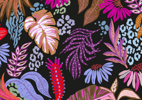 Abstract shapes tropical colorful C