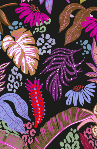 Abstract shapes tropical colorful C