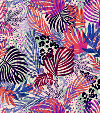 Modern wild tropical leaf D