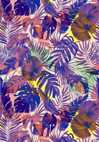 Blue and pink jungle
