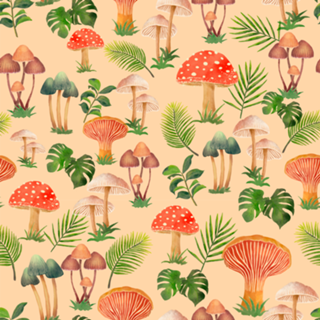 Cogumelos em aquarela