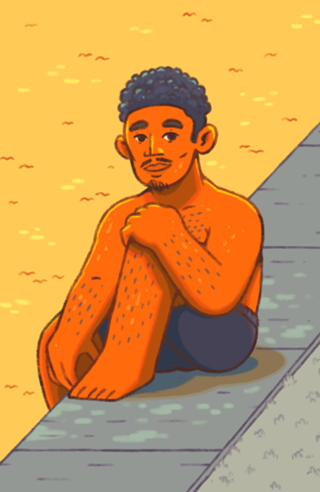Na beira da piscina