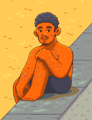 Na beira da piscina