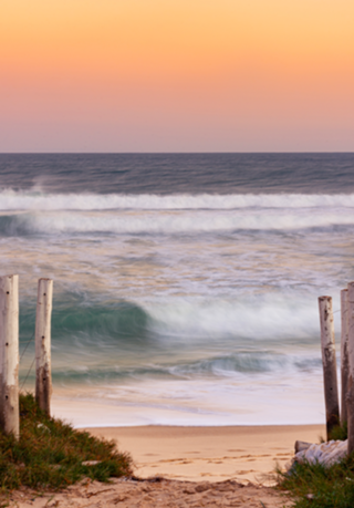 Entrada Praia ao entardecer