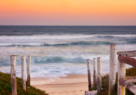 Entrada Praia ao entardecer