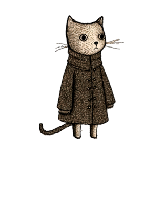 Gato Elegante em Sobretudo