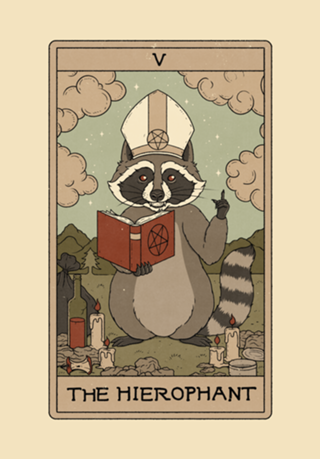 The Hierophant - Raccoons Tarot