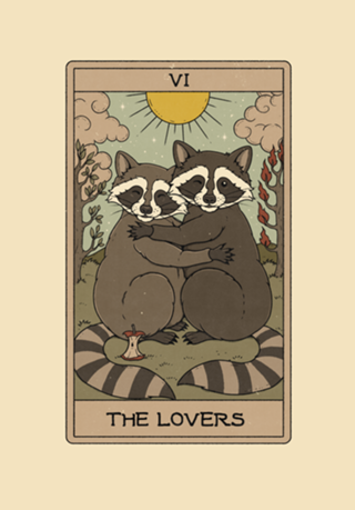 The Lovers - Raccoons Tarot
