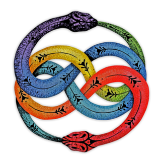 Ouroboros com as Cores dos Chakras