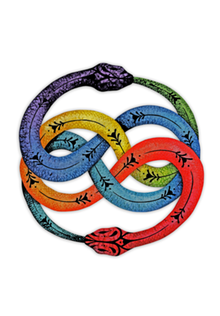 Ouroboros com as Cores dos Chakras