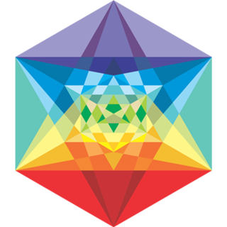 Hexágono 5D com as Cores dos Chakras
