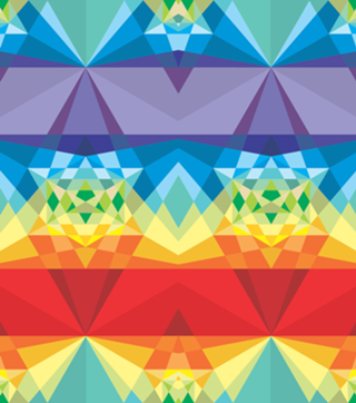 Hexágono 5D com as Cores dos Chakras