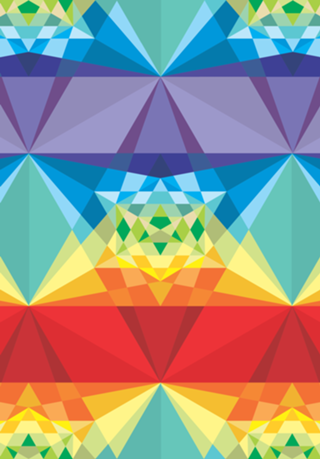 Hexágono 5D com as Cores dos Chakras