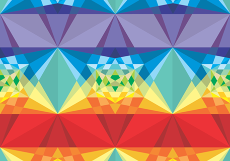Hexágono 5D com as Cores dos Chakras