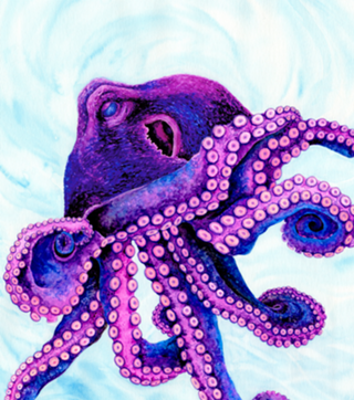 Lady Octopus - Aquarela Polvo Pink