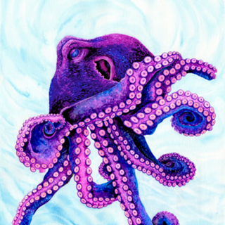Lady Octopus - Aquarela Polvo Pink