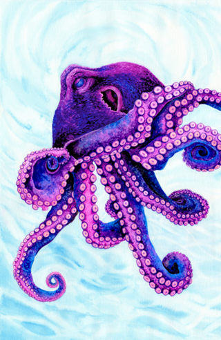 Lady Octopus - Aquarela Polvo Pink