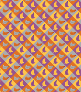 Padrão de galinhas em pixel - versão 2