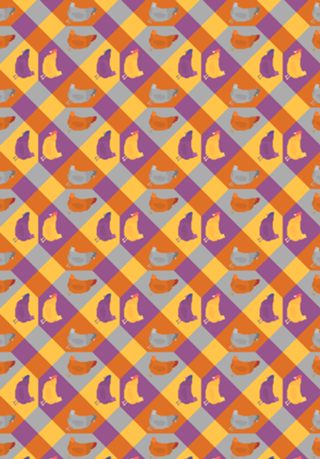 Padrão de galinhas em pixel - versão 2