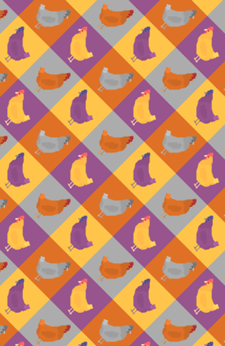 Padrão de galinhas em pixel - versão 2