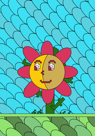 Flor - fundo vitral