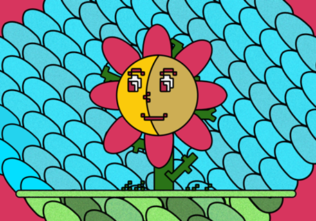 Flor - fundo vitral