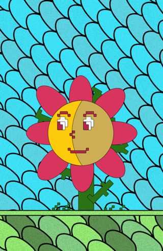 Flor - fundo vitral