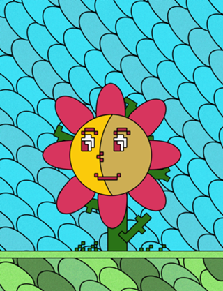 Flor - fundo vitral