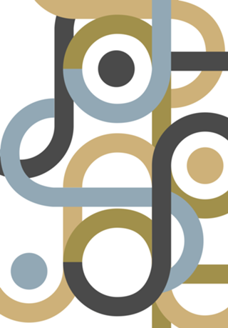 Geometric abstract midcentury beige brown