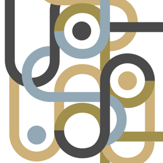 Geometric abstract midcentury beige brown
