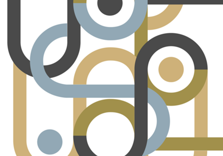 Geometric abstract midcentury beige brown