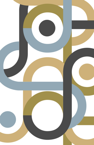Geometric abstract midcentury beige brown
