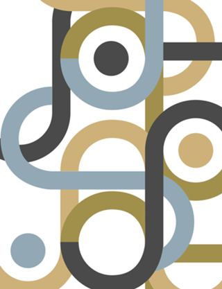Geometric abstract midcentury beige brown