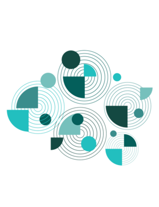 Blue abstract geometric modern minimal
