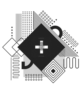 Black spaceship abstract geometric